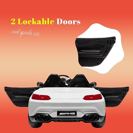 12V Kids Two Seaters Ride On Car with Parental Remote Control, Electric Car for Kids, Ride on Vehicle with Double Doors, Bluetooth, Safety Belt,LED Light-Red - Image 3