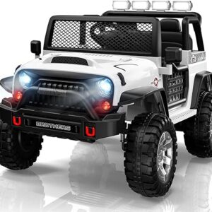 L8 Ride On Car, 2 Seater, 12V Kids Electric Car w/Remote Control, 4-Wheel Suspension, Bluetooth Speaker, Multi Music Modes, 3 Speeds, LED Lights, Xmas & Birthday Gift Ideas for Kids Ages 3+