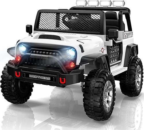 L8 Ride On Car, 2 Seater, 12V Kids Electric Car w/Remote Control, 4-Wheel Suspension, Bluetooth Speaker, Multi Music Modes, 3 Speeds, LED Lights, Xmas & Birthday Gift Ideas for Kids Ages 3+