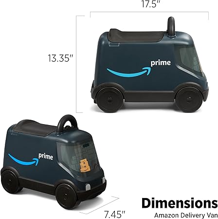 Amazon Delivery Van Ride On Toy for Kids, Blue Toddler Ride on Toy for Ages 2+, Amazon Exclusive - Image 2