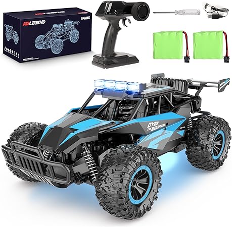 kolegend Remote Control Car, 2.4GZh High Speed 20km/h RC Monster Trucks 30+min with LED Headlight and Rechargeable Battery for Boys Girls Kids