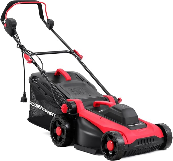 PowerSmart Corded Electric Lawn Mower 14-Inch 12.5AMP with Adjustable Handle Height