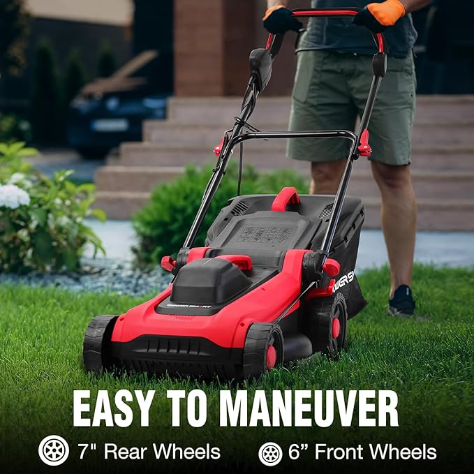 PowerSmart Corded Electric Lawn Mower 14-Inch 12.5AMP with Adjustable Handle Height - Image 3