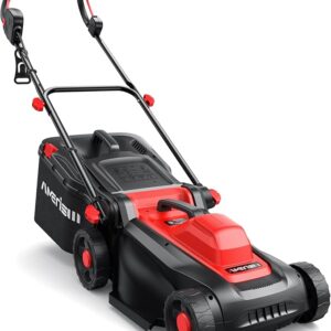 AMERISUN 14-Inch Corded Electric Lawn Mower, 12.5 Amp 3400RPM 2IN1 Mulching & 10-Gallon Collection Bag